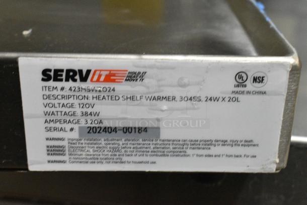 BRAND NEW SCRATCH AND DENT! 2024 ServIt 423HSW2024 24" Stainless Steel Heated Shelf Warmer. 120 Volts, 1 Phase. - Image 6 of 6