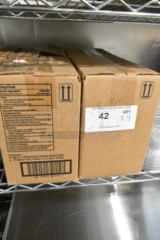 4 BRAND NEW SCRATCH AND DENT! Boxes of 6 Purell 1450-06 Advanced Hand Sanitizer Bottles. 4 Times Your Bid!