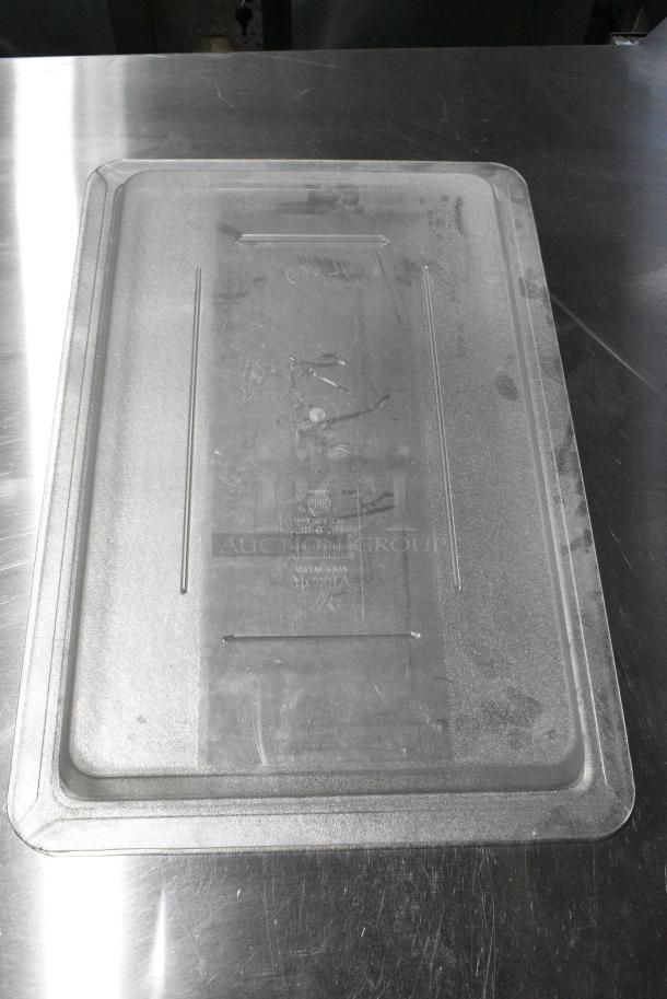 BRAND NEW SCRATCH AND DENT! Lot of 12 Clear Poly Lids and Drop In Bin Lids. - Image 4 of 4