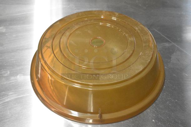BRAND NEW SCRATCH AND DENT! Lot of 34 Amber Colored Dome Covers - Image 4 of 5