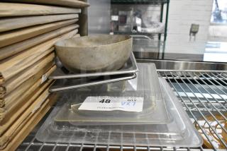 ALL ONE MONEY! Lot of Clear Poly Drop In Bin Lids, Metal Lids