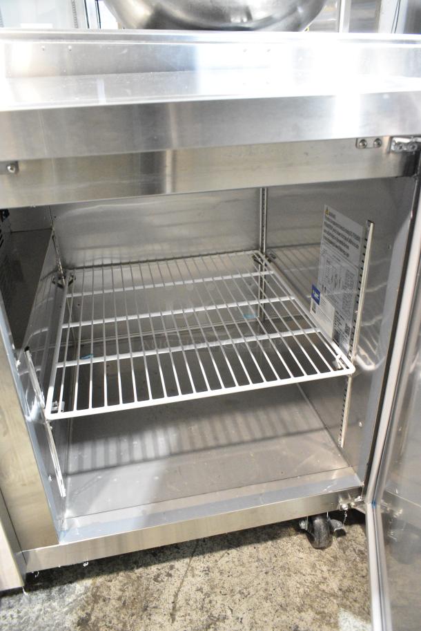 BRAND NEW SCRATCH AND DENT! 2024 Avantco 178SSUD1R 44" Stainless Steel Extra Deep Undercounter Refrigerator on Commercial Casters. 115 Volts, 1 Phase. Tested and Working! - Image 4 of 5
