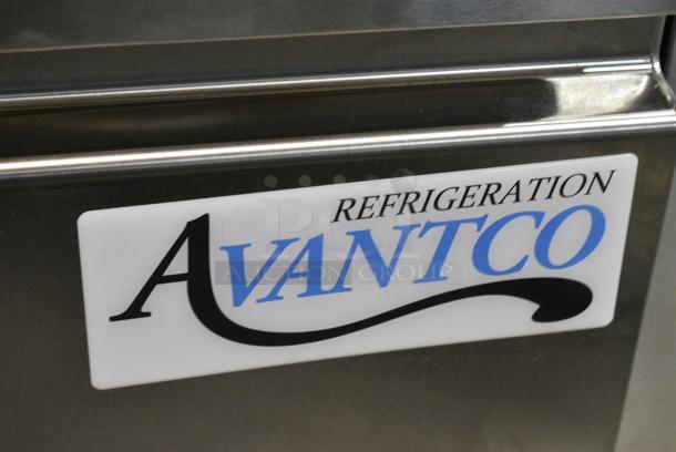 BRAND NEW SCRATCH AND DENT! 2021 Avantco 447APST27 27" 1 Door Stainless Steel Refrigerated Sandwich / Salad Prep Table on Commercial Casters. 115 Volts, 1 Phase. Tested and Powers On But Does Not Get Cold - Image 2 of 6