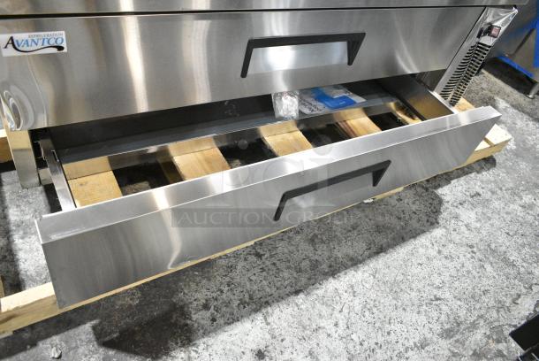 BRAND NEW SCRATCH AND DENT! 2024 Avantco 178CBE60HC Stainless Steel 2 Drawer Chef Base. 115 Volts, 1 Phase. Tested and Working! - Image 4 of 5