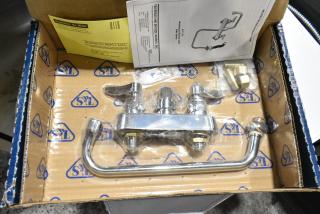 BRAND NEW SCRATCH AND DENT! 510B1117 T&S B-1117 Wall Mounted Workboard Faucet with 4" Centers - 10" Swing Nozzle