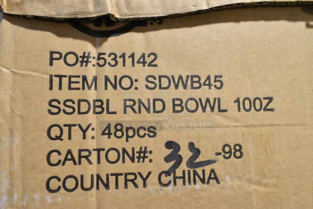 BRAND NEW SCRATCH AND DENT! Box of 13 SDWB45 American Metalcraft SDWB45 10 oz. Round Double Wall Stainless Steel Serving Bowl - Image 5 of 5