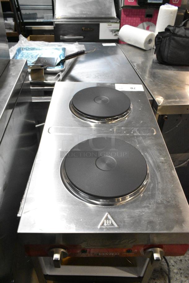 BRAND NEW SCRATCH AND DENT! Avantco 177EB202F2BM Double Burner Solid Top Stainless Steel Portable Electric Front-to-Back Hot Plate. 240 Volts, 1 Phase. - Image 3 of 6