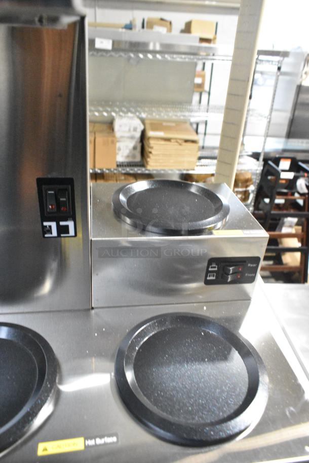 BRAND NEW SCRATCH AND DENT! Avantco 177C30 Stainless Steel Pourover Commercial Coffee Maker with 3 Warmers and Brew Basket. 120 Volts, 1 Phase. - Image 4 of 8