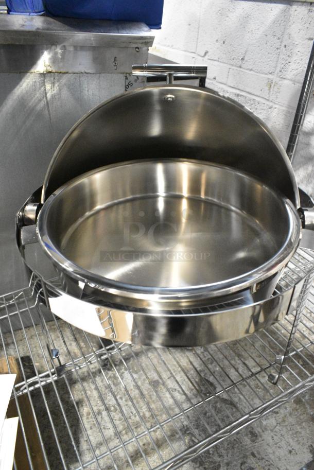 BRAND NEW SCRATCH AND DENT! Stainless Steel Round Roll Top Chafer - Image 2 of 3
