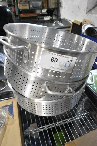 3 BRAND NEW SCRATCH AND DENT! Metal Colander. 3 Times Your Bid!