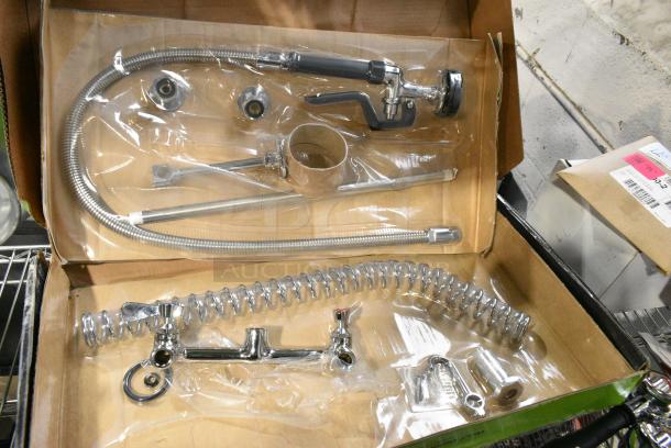 BRAND NEW SCRATCH AND DENT! 600PRW8X Regency 1.15 GPM Wall-Mounted Pre-Rinse Faucet with 8" Centers - Image 1 of 5
