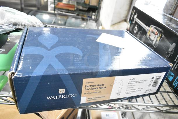 BRAND NEW SCRATCH AND DENT! 750EFDMHS Waterloo Deck Mount Chrome Hands-Free Sensor Faucet with 4 3/4" Gooseneck Spout and Concealed Sensor - Image 2 of 3