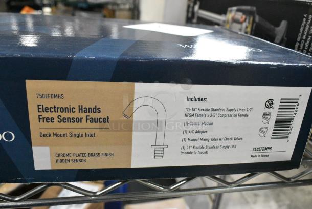 BRAND NEW SCRATCH AND DENT! 750EFDMHS Waterloo Deck Mount Chrome Hands-Free Sensor Faucet with 4 3/4" Gooseneck Spout and Concealed Sensor - Image 3 of 3