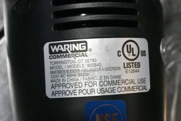 BRAND NEW SCRATCH AND DENT! Waring WSB40 Quik Stik 10" Two-Speed Immersion Blender - 1/2 HP. 120 Volts, 1 Phase. Tested and Working! - Image 5 of 5