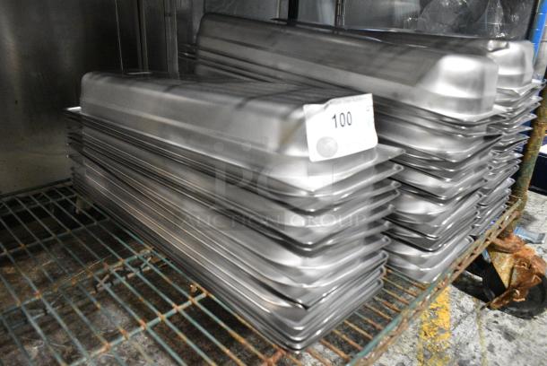50 BRAND NEW SCRATCH AND DENT! 4070522 Choice 1/2 Size Long 2 1/2" Deep Anti-Jam Stainless Steel Steam Table / Hotel Pan - 24 Gauge. 50 Times Your Bid! - Image 2 of 3