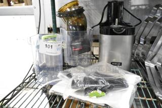 5 BRAND NEW SCRATCH AND DENT! Items Including Poly Pitcher, Kuvings CS700 Stainless Steel Masticating Juicer with Extra Topset - 120V, 200W. 5 Times Your Bid!