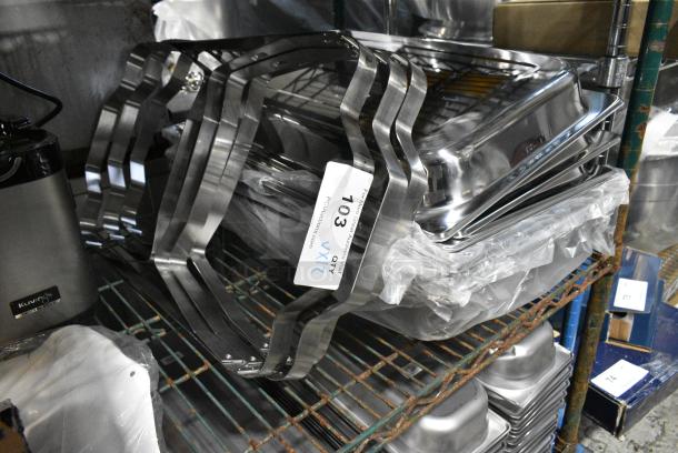 12 BRAND NEW SCRATCH AND DENT! Items Including Metal Folding Chafer Frame, 3 Chafer Lids and Chafer Drop Ins. 12 Times Your Bid! - Image 2 of 3
