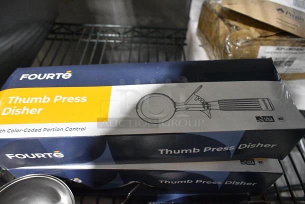 4 BRAND NEW SCRATCH AND DENT! Fourté #6 White Thumb Press Disher - 5.33 oz. 4 Times Your Bid! - Image 3 of 3
