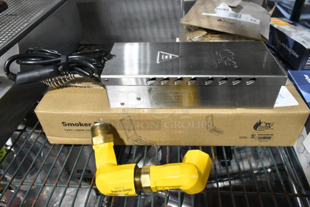 2 BRAND NEW SCRATCH AND DENT! Items Including Cooking Performance Group 351SMKR120 Portable Smoker Box - 120V and Gas Pipe Piece. 2 Times Your Bid! - Image 1 of 3