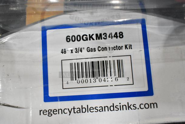 2 BRAND NEW SCRATCH AND DENT! 600GKM3448 Regency 48" Mobile Gas Connector Hose Kit with 2 Elbows, Full Port Valve, Restraining Device, and Quick Disconnect - 3/4". 2 Times Your Bid! - Image 6 of 6