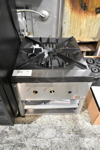 BRAND NEW SCRATCH AND DENT! Cooking Performance Group CPG-SP-18-N Natural Gas Stock Pot Range. 80,000 BTU