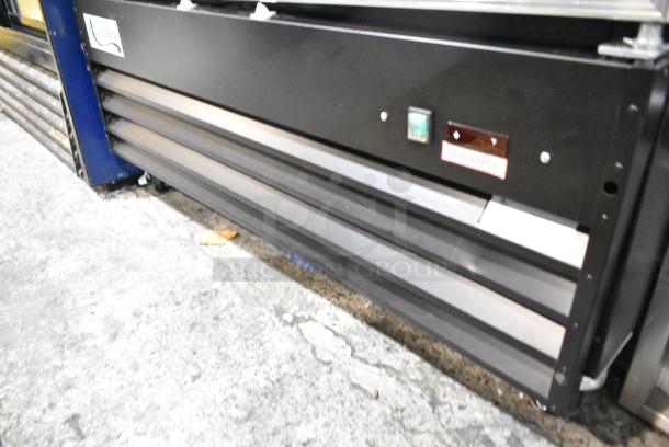 BRAND NEW SCRATCH AND DENT! Avantco 178GDC40 GDC-40-HC 48" Black Customizable Swing Glass Door Merchandiser Refrigerator with LED Lighting on Commercial Casters. 115 Volts, 1 Phase. Tested and Working! - Image 4 of 7