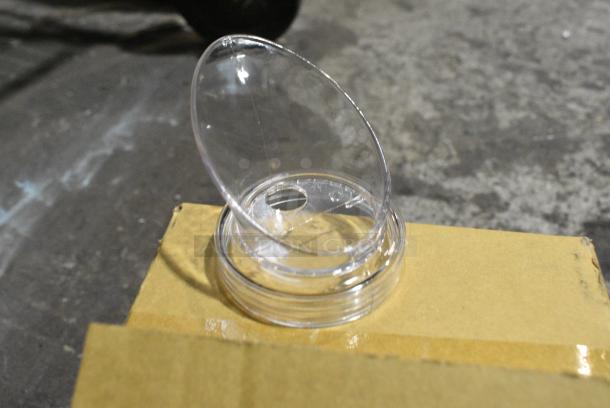 2 BRAND NEW SCRATCH AND DENT! Clear Poly Bottle Tops. 2 Times Your Bid! - Image 1 of 2