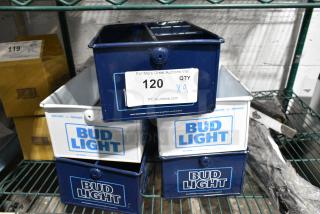 9 BRAND NEW SCRATCH AND DENT! Bud Light Countertop Napkin/Straw Bin. 9 Times Your Bid!