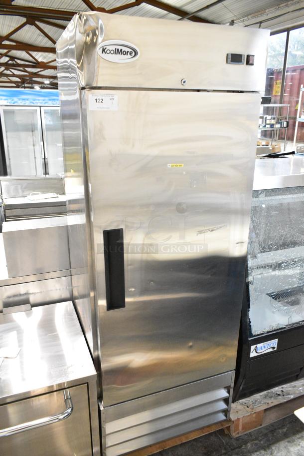 BRAND NEW SCRATCH AND DENT! 2022 KoolMore RIR-1D-SS-19C 15.5 Cu. Ft. 1 Solid Door Stainless Steel Reach In Refrigerator. 115 Volts, 1 Phase. Tested and Powers On But Does Not Get Cold - Image 2 of 6