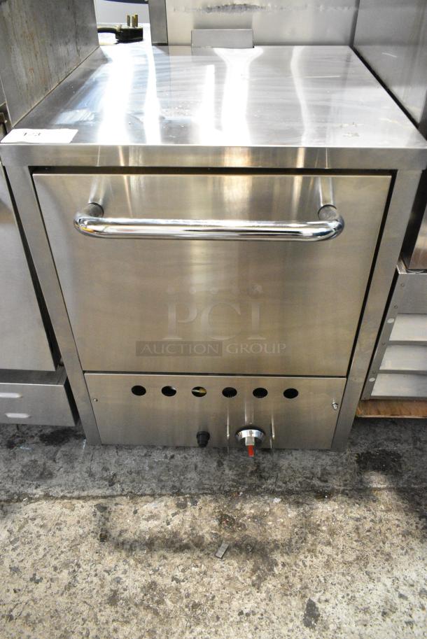 BRAND NEW SCRATCH AND DENT! Stainless Steel Natural Gas Powered Single Deck Pizza Oven w/ Cooking Stones. - Image 1 of 4