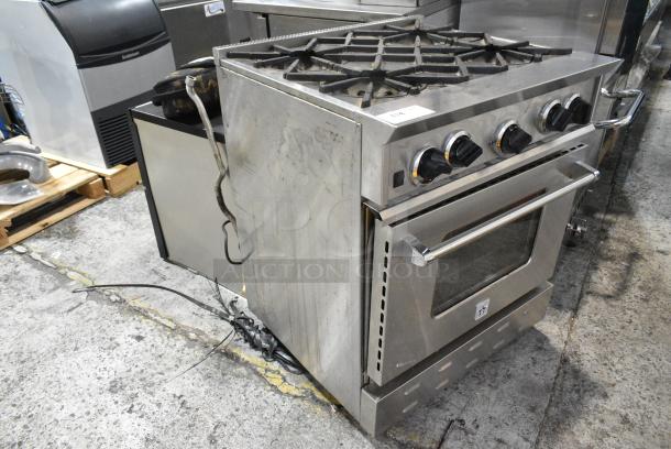 Stainless Steel Gas Powered 4 Burner Range w/ Convection Oven. - Image 2 of 5