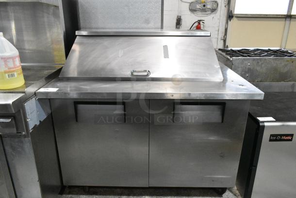 True TSSU-84-18M-B Stainless Steel Commercial Sandwich Salad Prep Table Bain Marie Mega Top on Commercial Casters. 115 Volts, 1 Phase. Tested and Working! - Image 1 of 7