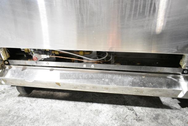 CookRite Stainless Steel Commercial Natural Gas Powered Flat Top Griddle w/ Oven, Over Shelf and Back Splash on Commercial Casters. - Image 6 of 6