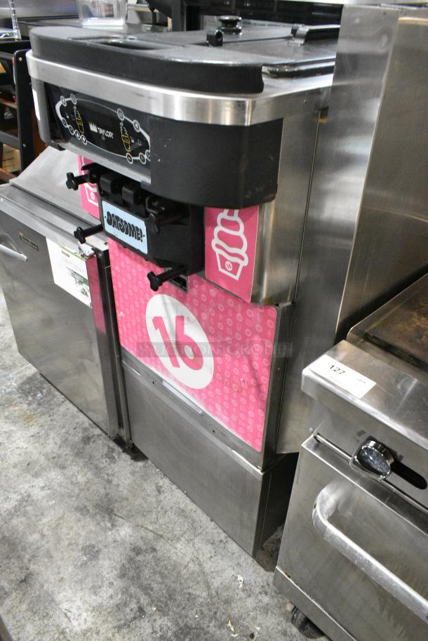 Taylor C723-33 Stainless Steel Commercial Floor Style Air Cooled 2 Flavor w/ Twist Soft Serve Ice Cream Machine. 208-230 Volts, 3 Phase. - Image 3 of 8