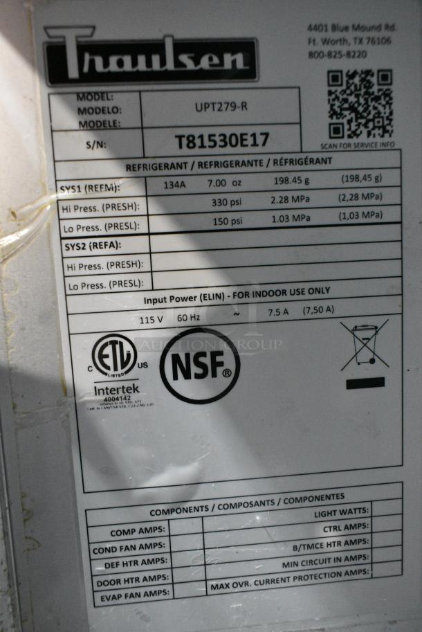 2017 Traulsen UPT279-R Stainless Steel Commercial Sandwich Salad Prep Table Bain Marie Mega Top. 115 Volts, 1 Phase. Tested and Working! - Image 6 of 6