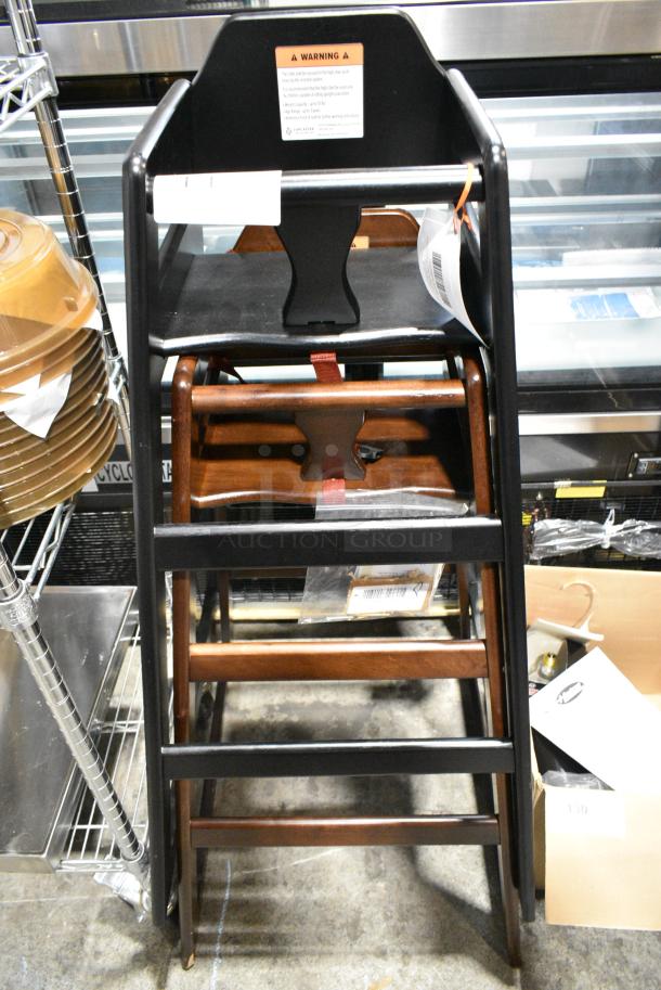 2 Wooden High Chair Including 164BWHCKDBK. 2 Times Your Bid! - Image 1 of 3