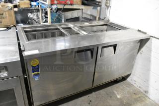 Everest EPBWR2 Stainless Steel Commercial Sandwich Salad Prep Table Bain Marie on Commercial Casters. 115 Volts, 1 Phase. Tested and Working!