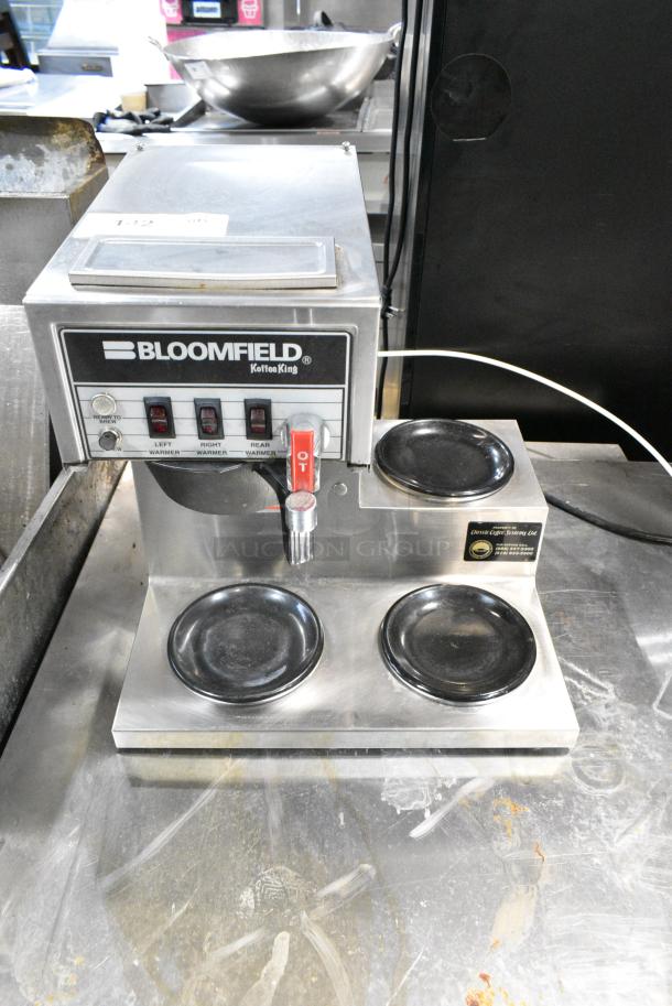 Bloomfield 8572 Stainless Steel Commercial Countertop 3 Burner Coffee Machine w/ Hot Water Dispenser. 120 Volts, 1 Phase. - Image 1 of 4