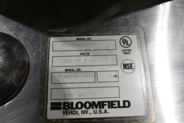 Bloomfield 8572 Stainless Steel Commercial Countertop 3 Burner Coffee Machine w/ Hot Water Dispenser. 120 Volts, 1 Phase. - Image 4 of 4