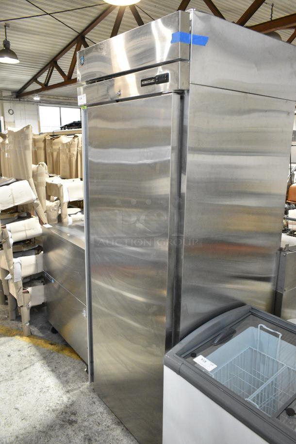 BRAND NEW SCRATCH AND DENT! Hoshizaki FN1A-FS Stainless Steel Commercial Single Door Reach In Cooler. 115 Volts, 1 Phase. Tested and Powers On But Does Not Get Cold - Image 2 of 4
