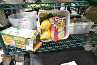 ALL ONE MONEY! Tier Lot of Various Items Including Poly Bins, Seasonings and Canned Corn.