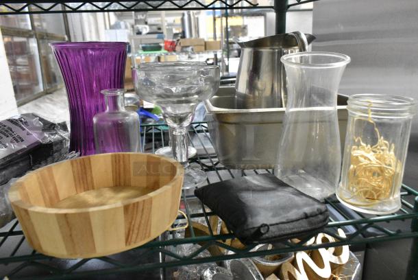ALL ONE MONEY! Tier Lot of Various Items Including Vases, Margarita Glass, Wooden Cutting Boards. - Image 3 of 3