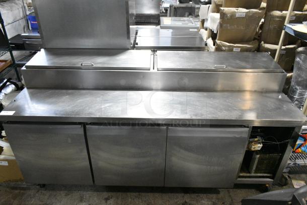 Continental Stainless Steel Commercial Pizza Prep Table on Commercial Casters. 115 Volts, 1 Phase. Tested and Powers On But Does Not Get Cold - Image 1 of 8