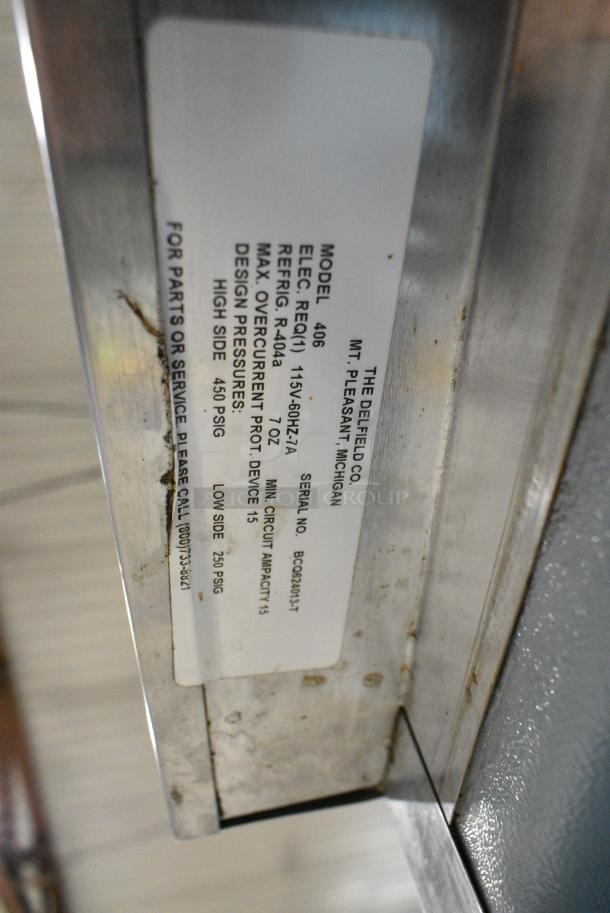 Delfield 406 Stainless Steel Commercial Single Door Undercounter Cooler. 115 Volts, 1 Phase. Tested and Working! - Image 5 of 5