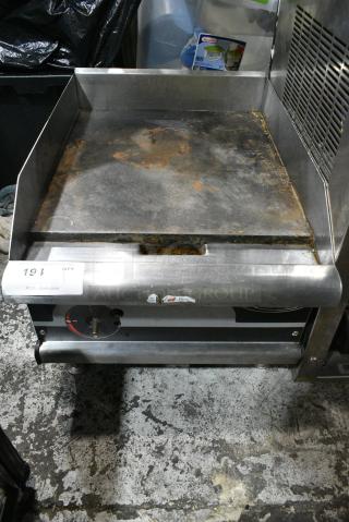 Superior GGM-18H Stainless Steel Commercial Countertop Natural Gas Powered Flat Top Griddle.