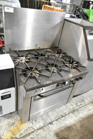 Southbend X336D Stainless Steel Commercial Natural Gas Powered 6 Burner Range w/ Oven and Back Splash. - Item #1156016