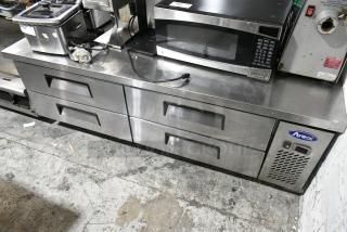 2018 Atosa MGF8453GR Stainless Steel Commercial 4 Drawer Chef Base. 115 Volts, 1 Phase. Tested and Working!