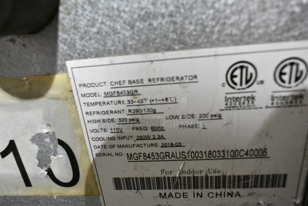 2018 Atosa MGF8453GR Stainless Steel Commercial 4 Drawer Chef Base. 115 Volts, 1 Phase. Tested and Working! - Image 7 of 7