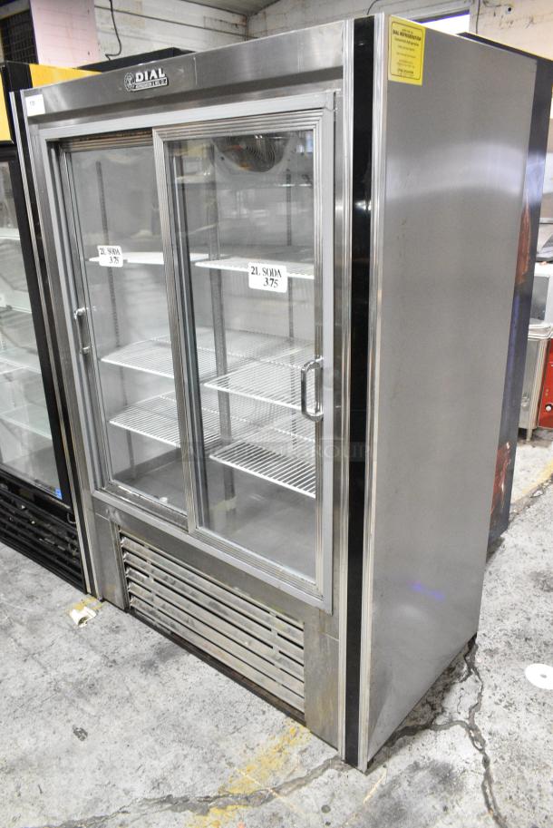 Dial Metal Commercial 2 Door Reach In Cooler Merchandiser w/ Poly Coated Racks. 115 Volts, 1 Phase. Tested and Powers On But Does Not Get Cold - Image 1 of 5