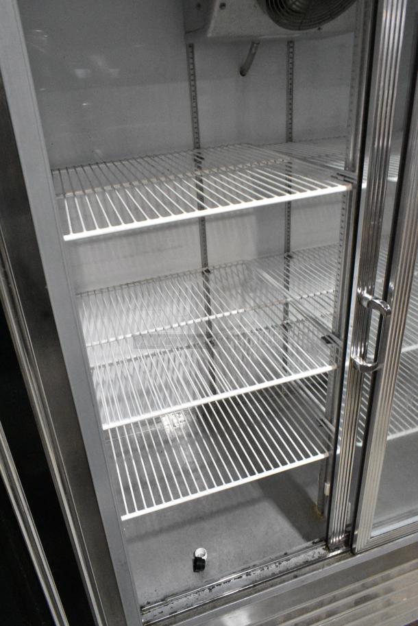 Dial Metal Commercial 2 Door Reach In Cooler Merchandiser w/ Poly Coated Racks. 115 Volts, 1 Phase. Tested and Powers On But Does Not Get Cold - Image 3 of 5